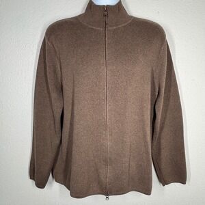 VTG Y2K Gap Full Zip Knit Cardigan Sweater Mens XL‎ Brown Dad Grandpa Preppy EUC